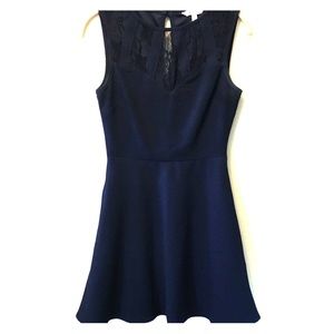 Speechless Navy Blue Skater Dress